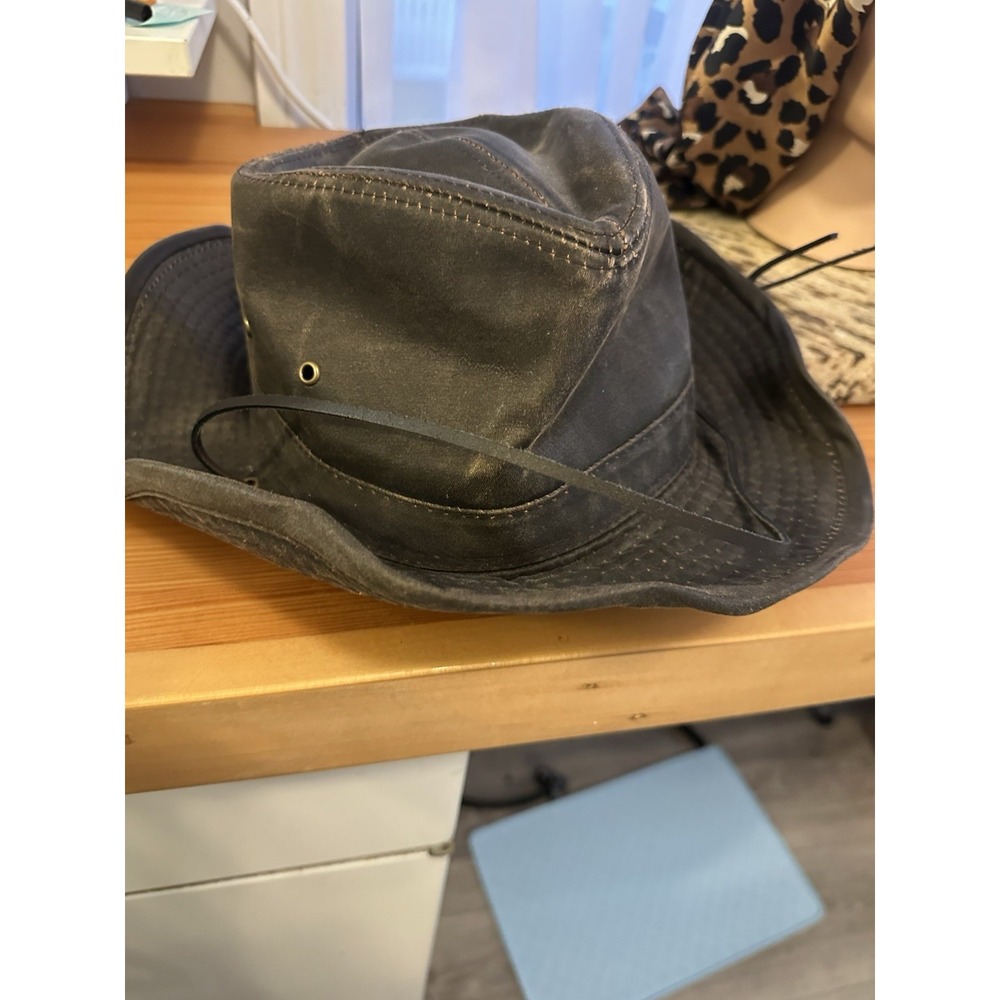 Dorfman Pacific Outback Hat Tobacco Brown Distressed Greased Slightly Sturdy XL